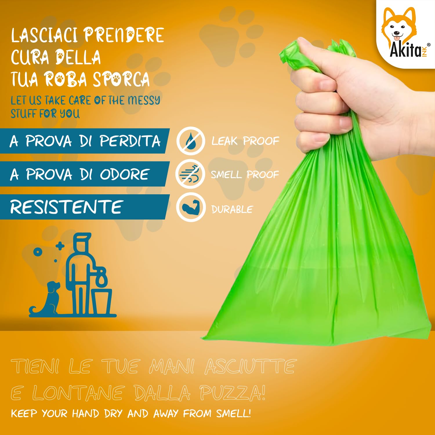 Akitaink Sacchetti Cane Colorati 360 pezzi Anti-perdita