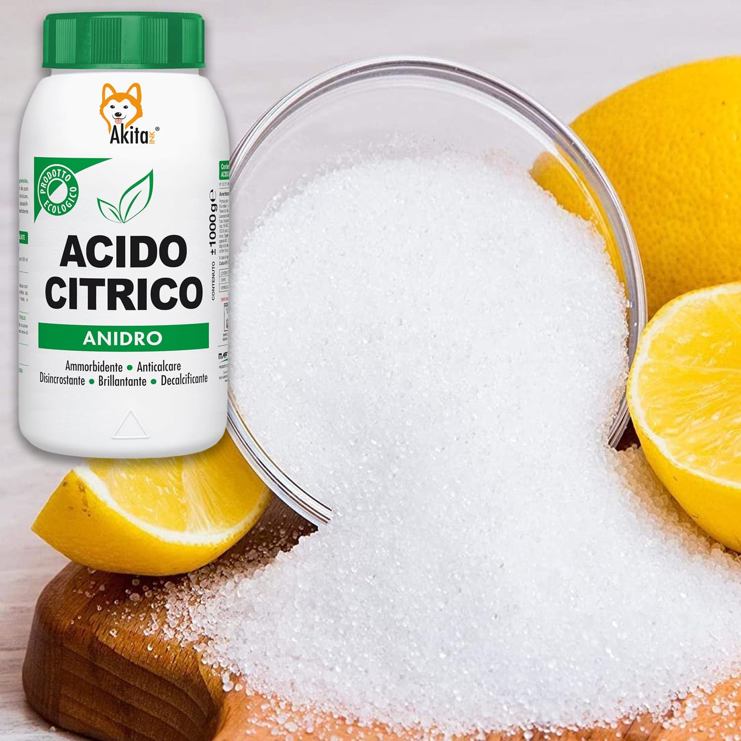 Akitaink acido citrico polvere 4 kg anticalcare multiuso