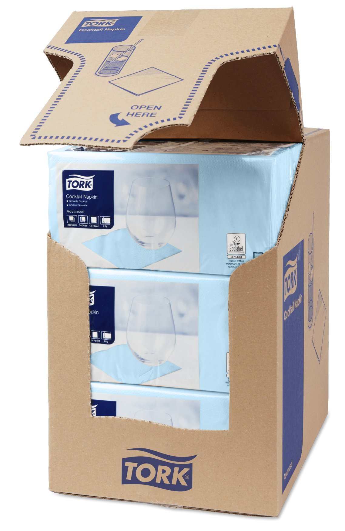 Tork Cocktail Advanced Tovaglioli Azzurro 12x200 pz 2 veli