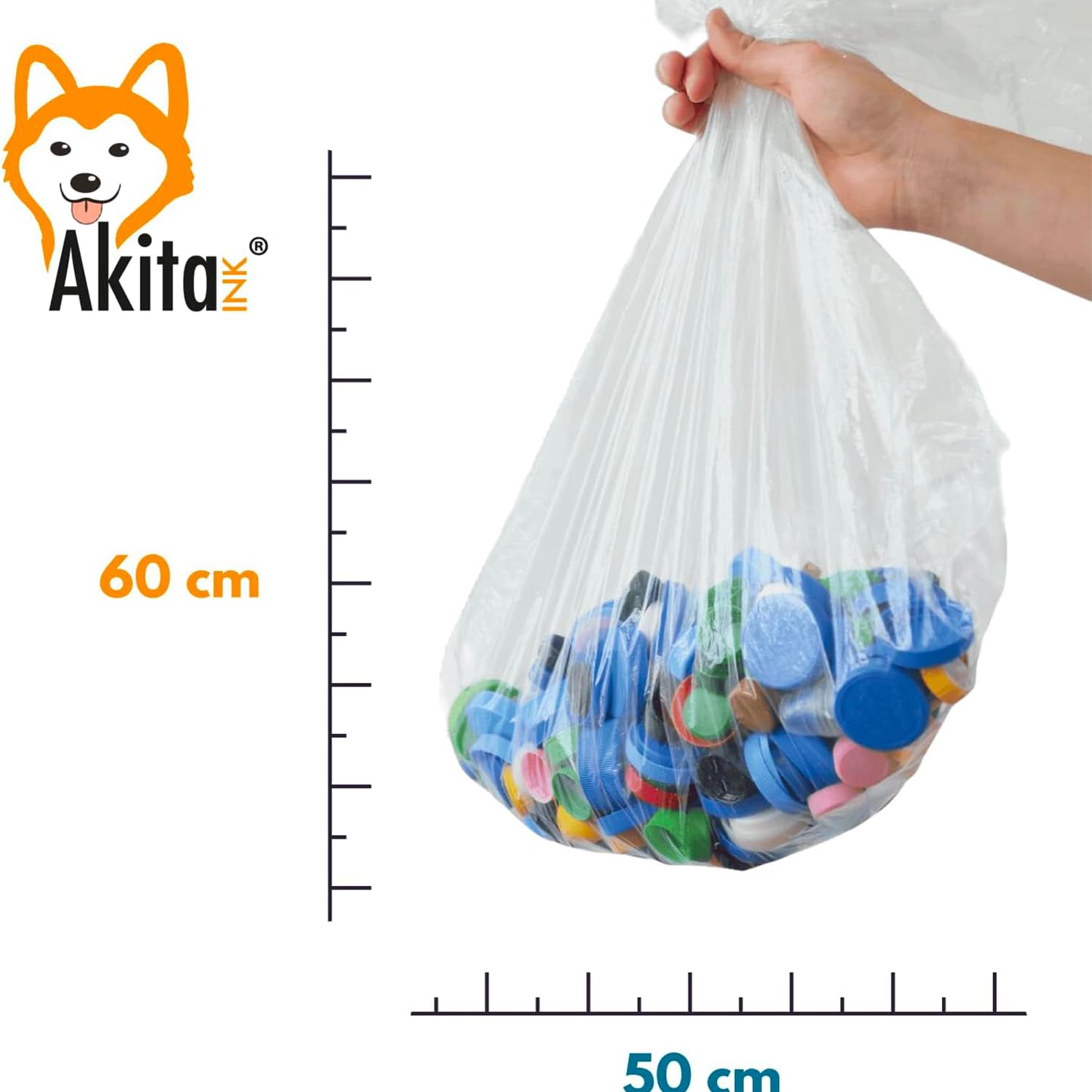 Akitaink Sacchi Spazzatura Trasparenti 30 L Resistenti