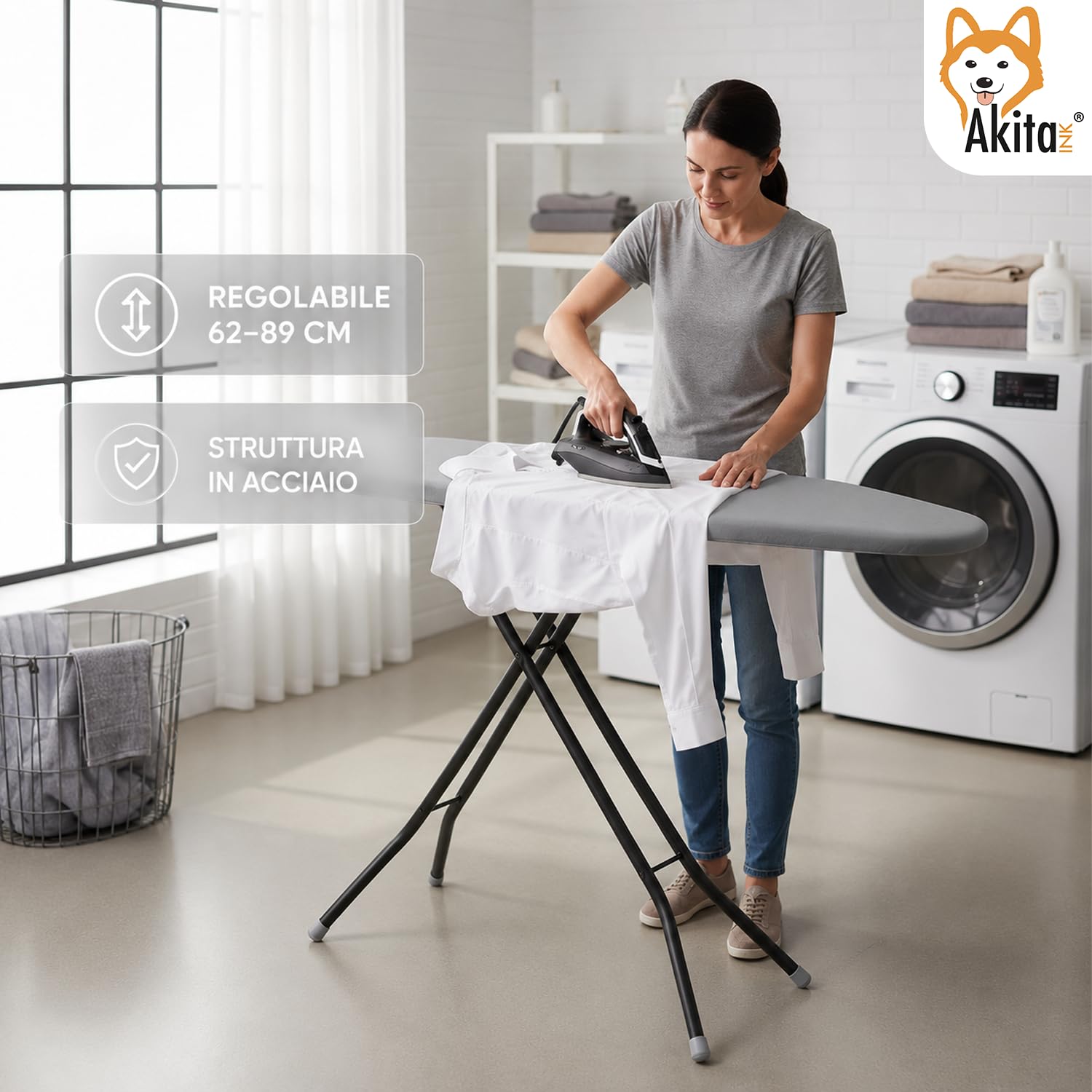 Akitaink Brava 33x110 asse da stiro acciaio cotone