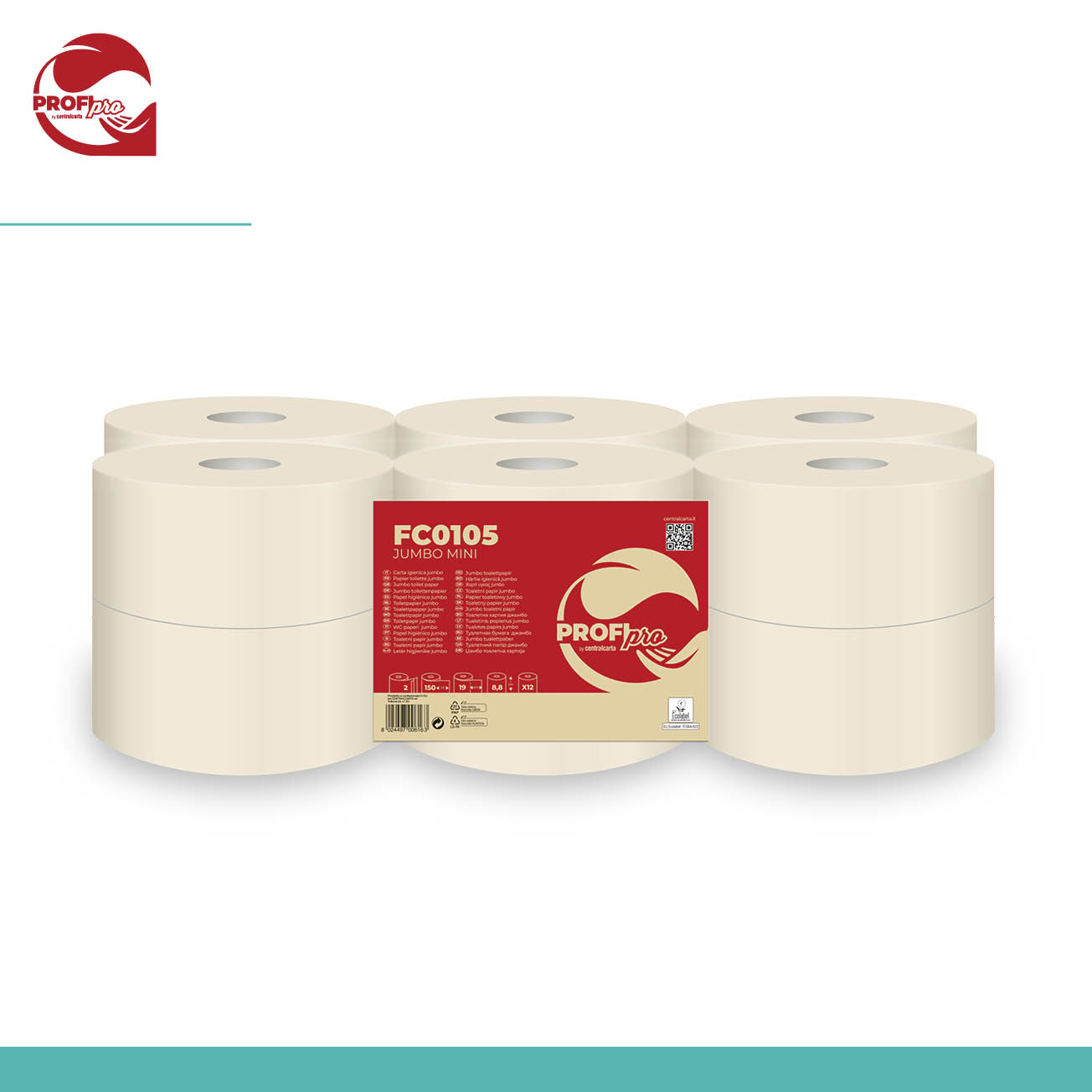 Profipro 150 carta igienica jumbo professionale