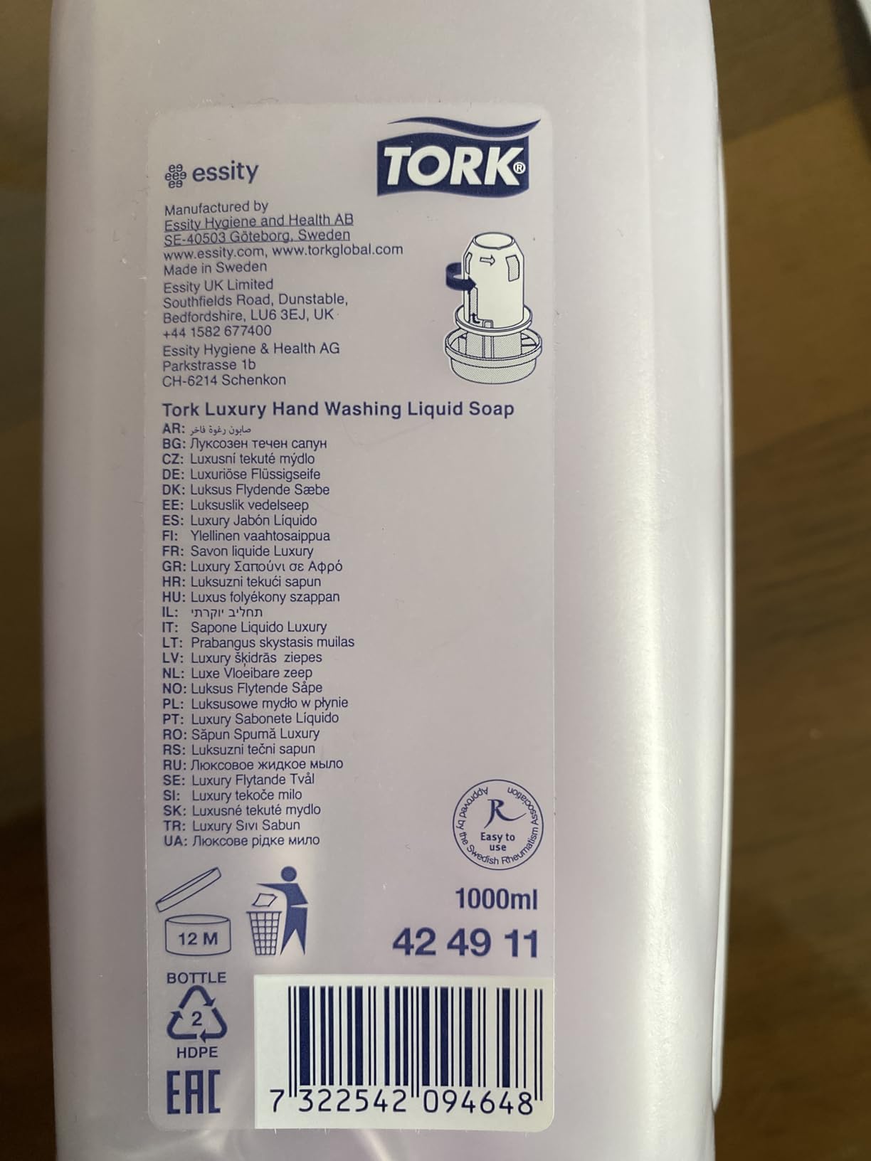 Tork 424501 S4 sapone liquido fresco 6 x 1000 ml