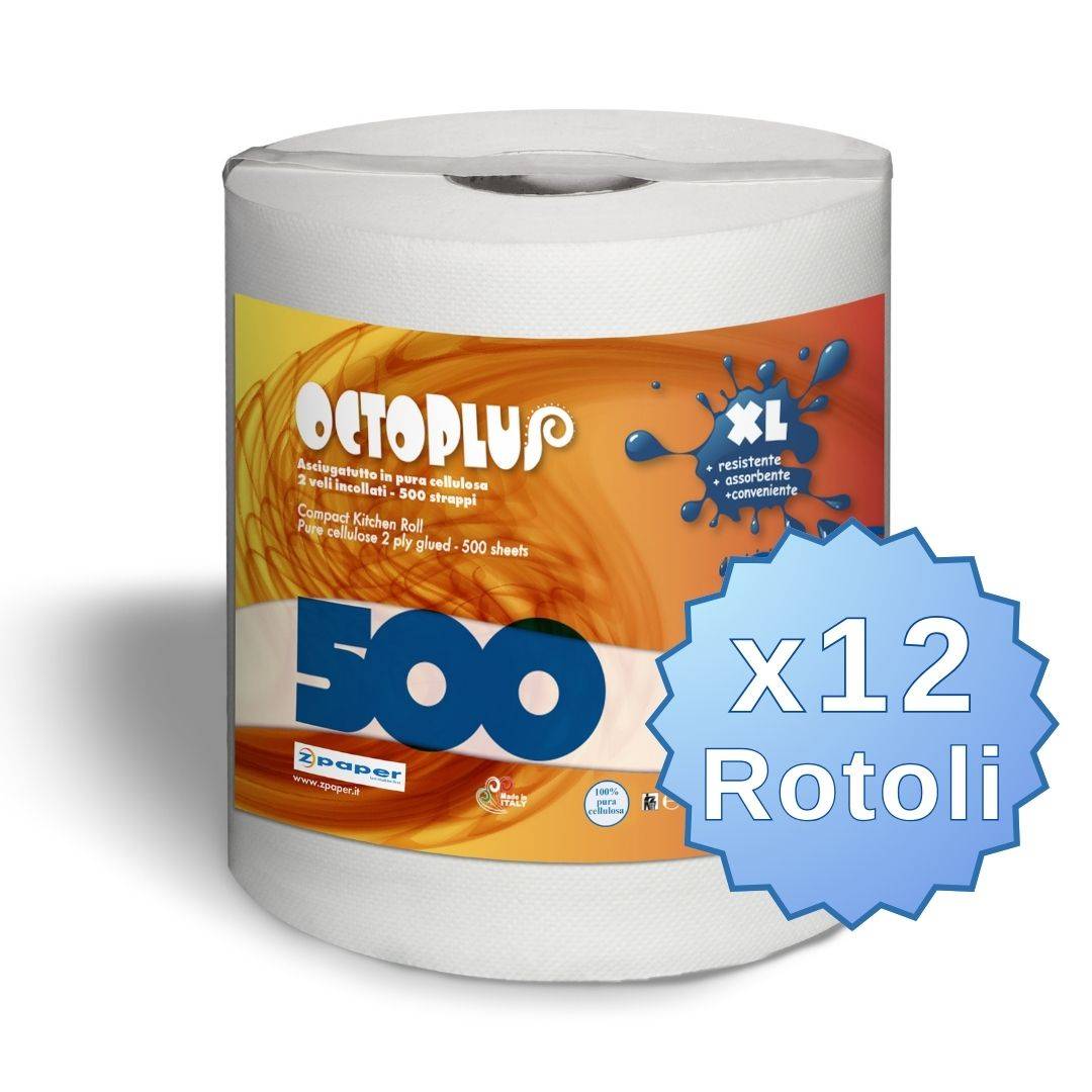 Zpaper P500 Octoplus asciugatutto 12 rotoli 500 strappi