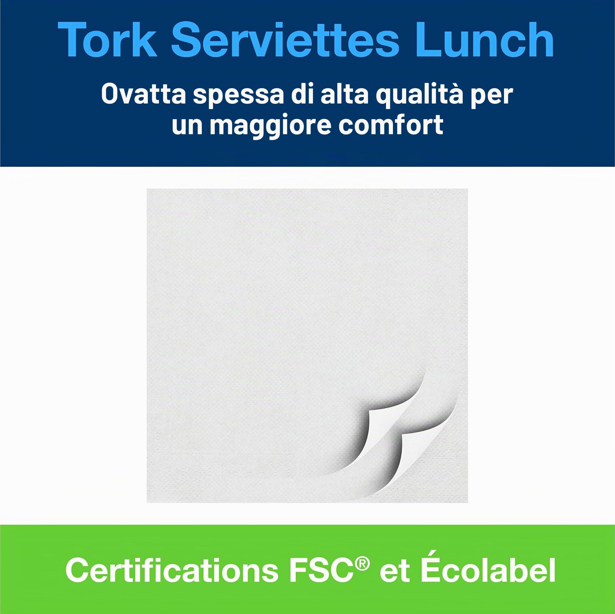 Tork Lunch Soft 477414 tovaglioli carta 3 veli bianco 1500 pz