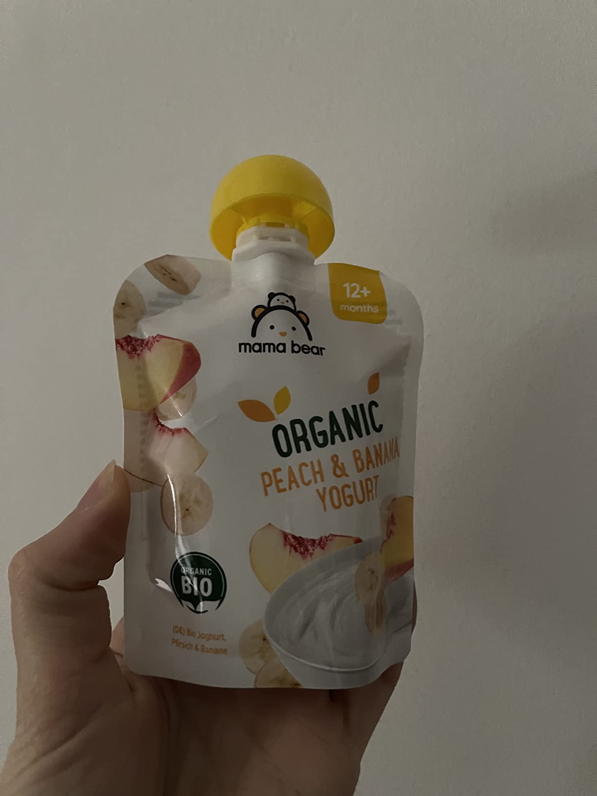 Mama Bear yogurt bio pesca banana 6 pouch x 90 g vegetariano