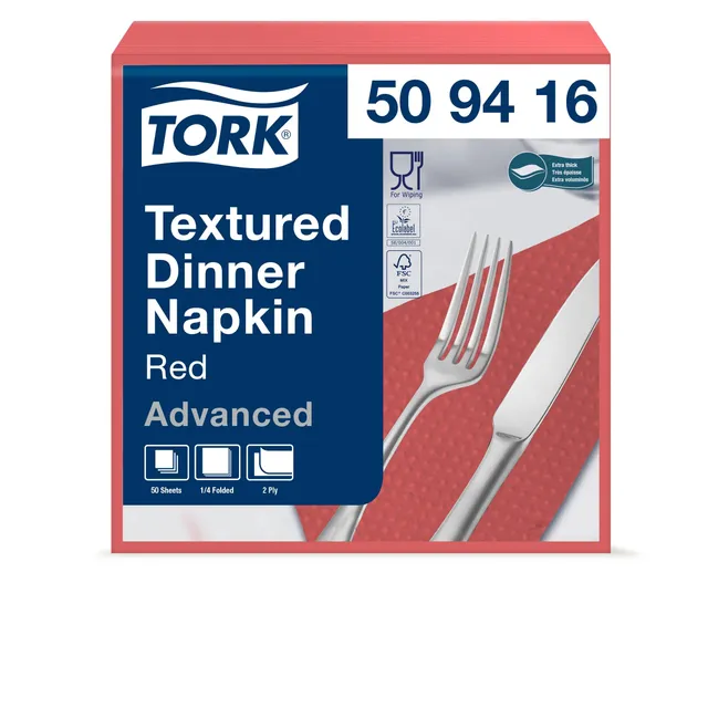 Tork Dinner 509416 tovaglioli rossi 900 pezzi 2 veli