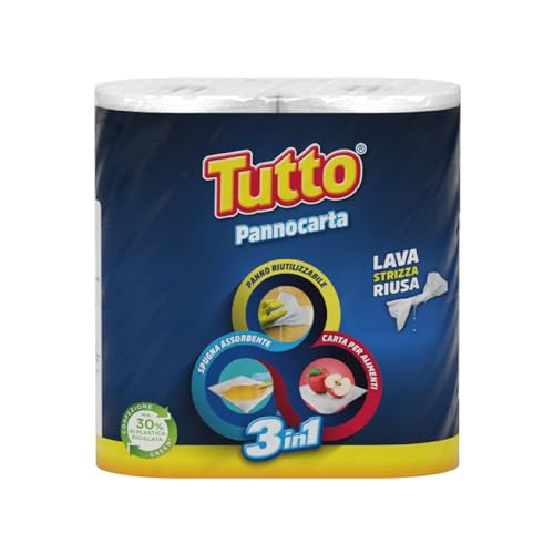 Tutto Pannocarta 3 in 1 Carta Multiuso 2 Rotoli 48 strappi