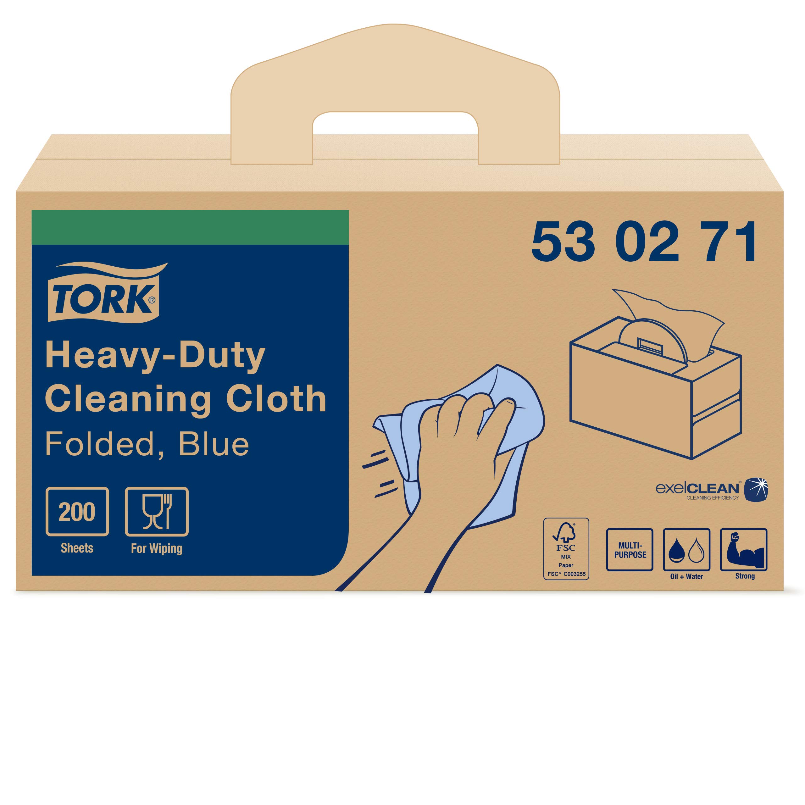 Tork 530271 Panno Pulizia Ultraresistente Blu 200 Panni