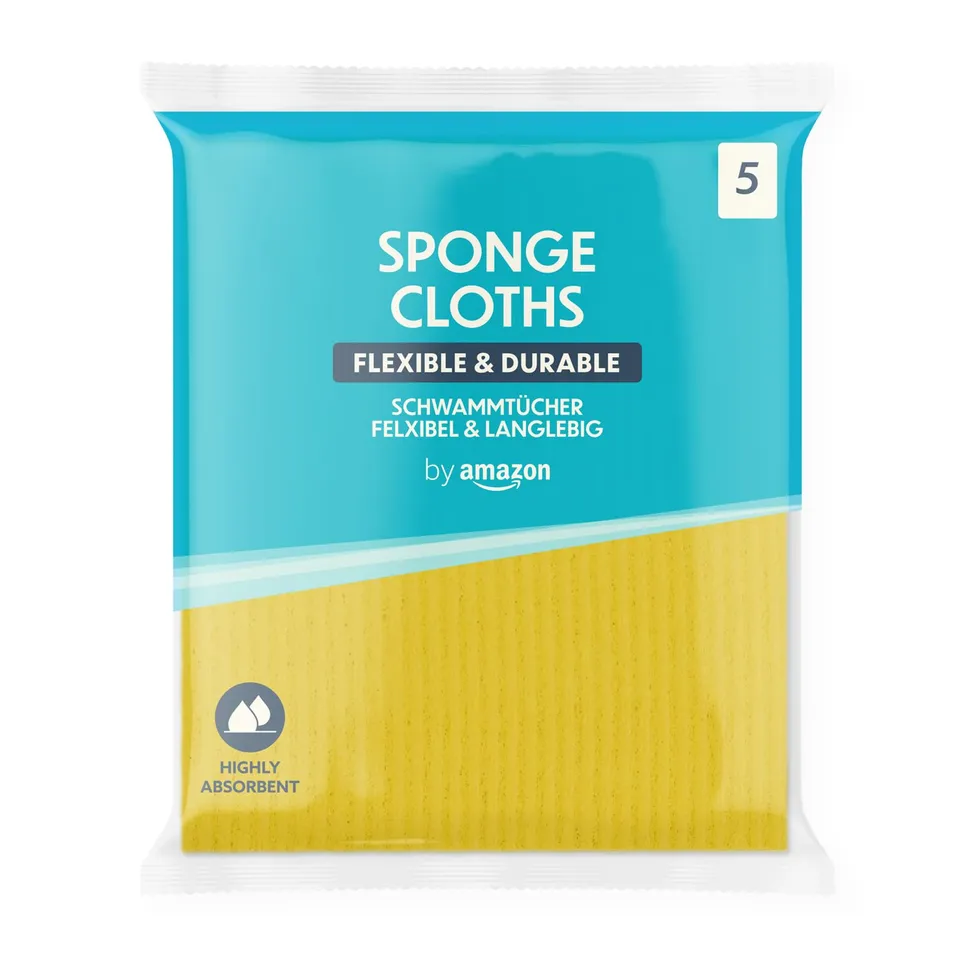 by Amazon panno spugna 5 pezzi 20x18 cm colori misti