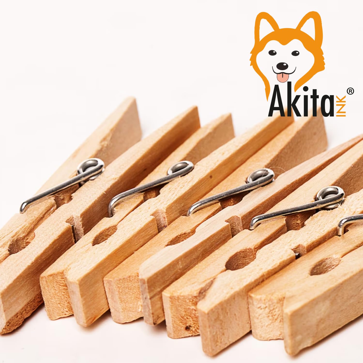 Akitaink mollette bucato legno 10 cm 100 pezzi antiruggine