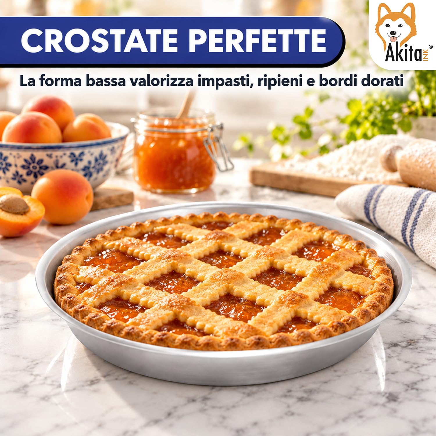 Akitaink Tortiera Conica Bassa H 4 cm 22 cm 2 pezzi