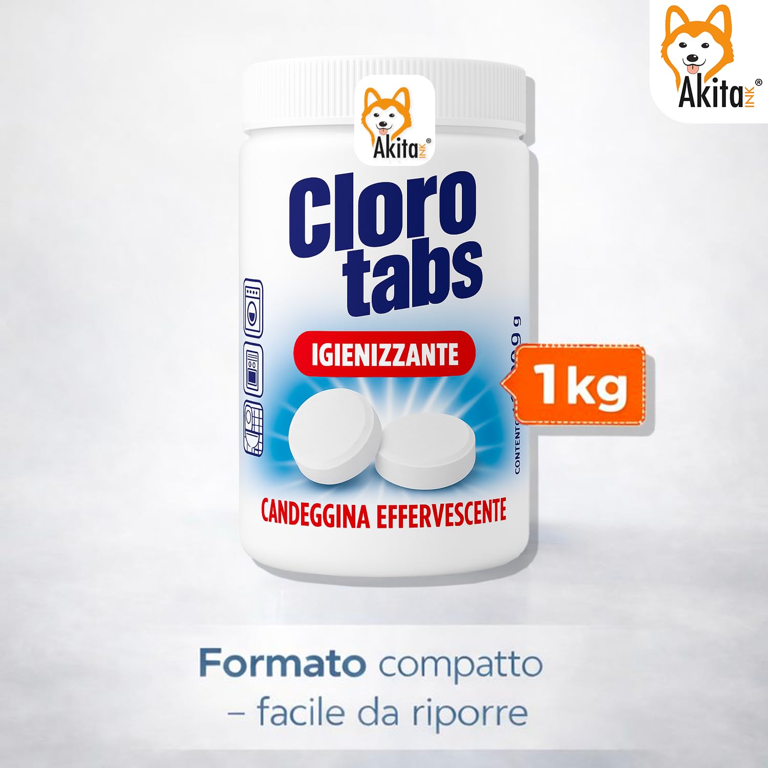 Akitaink Cloro Tabs pastiglie candeggina effervescente 1 kg