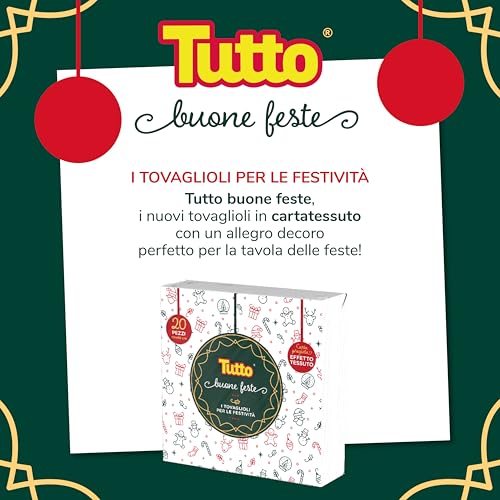 Tutto Buone Feste tovaglioli Airlaid 40x40 12x20 Natale