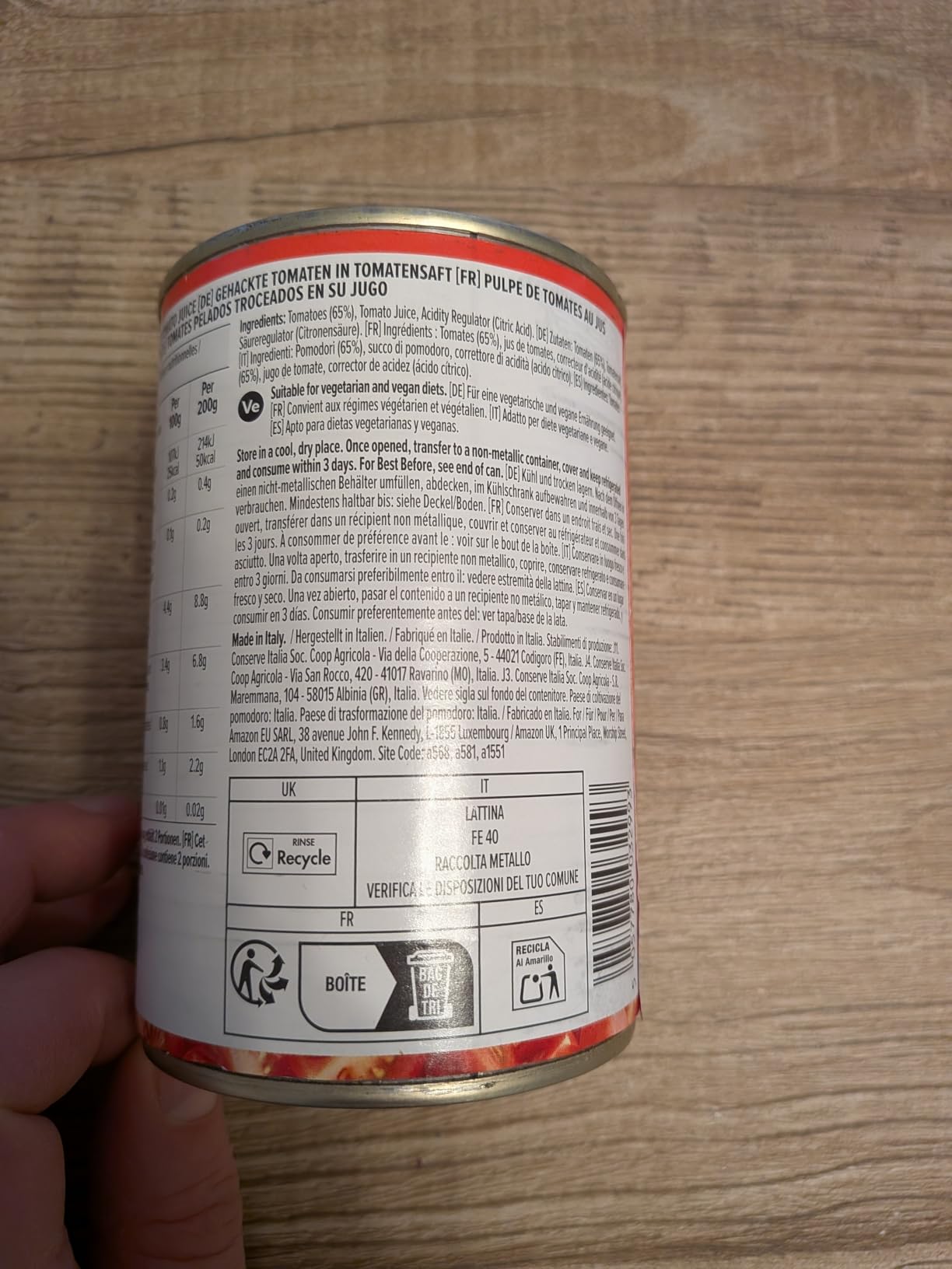 by Amazon pomodori italiani in pezzi 400g lattina