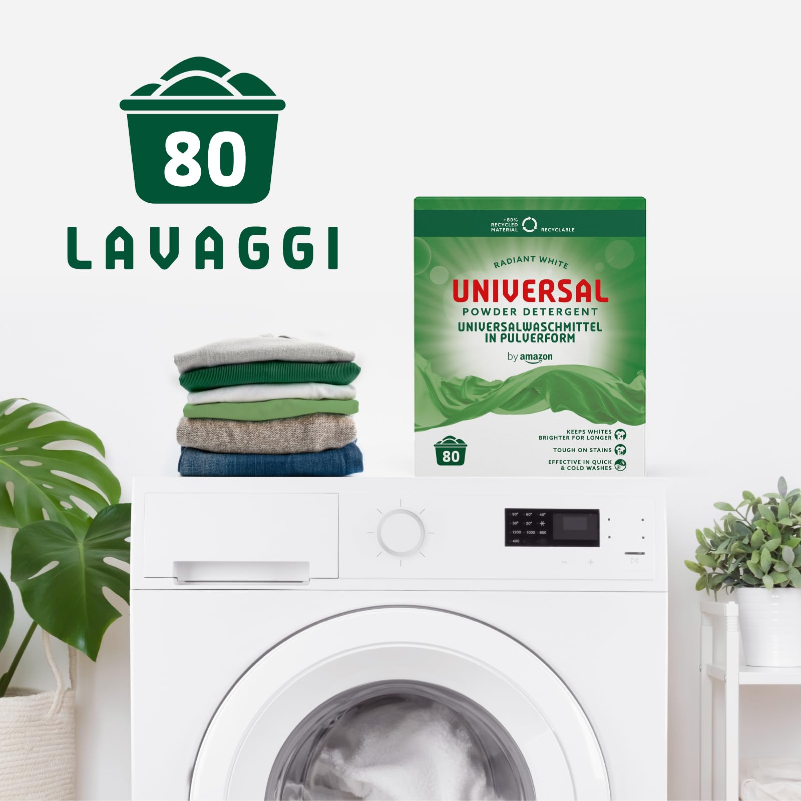 by Amazon Detersivo Polvere Universale 4,8 kg 80 Lavaggi