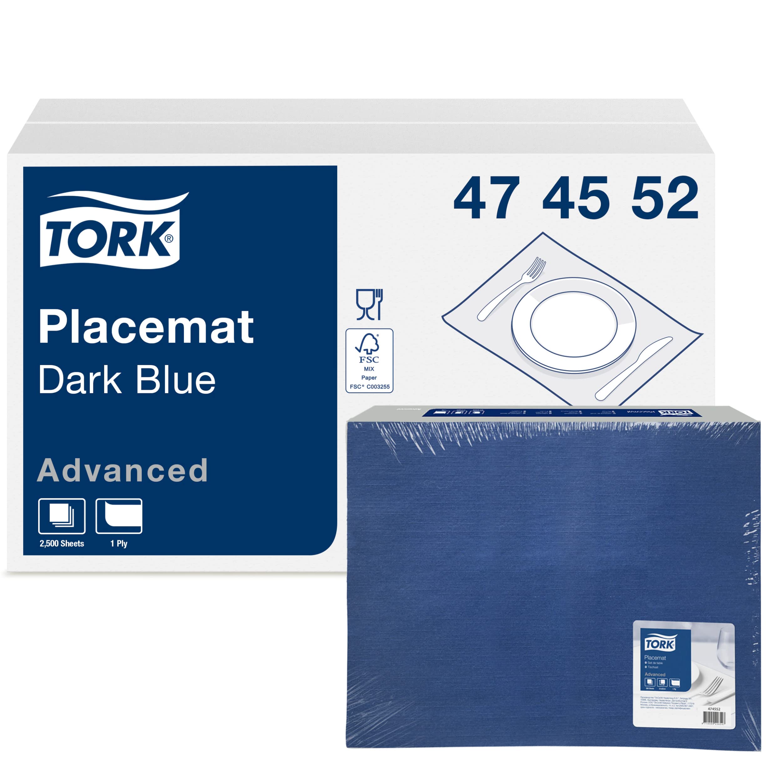 Tork Advanced 474552 tovaglietta carta blu scuro 500 pz monovelo