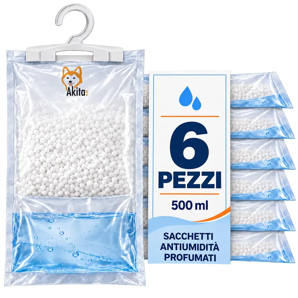 Akitaink deumidificatori appendere 500 ml 6 pezzi