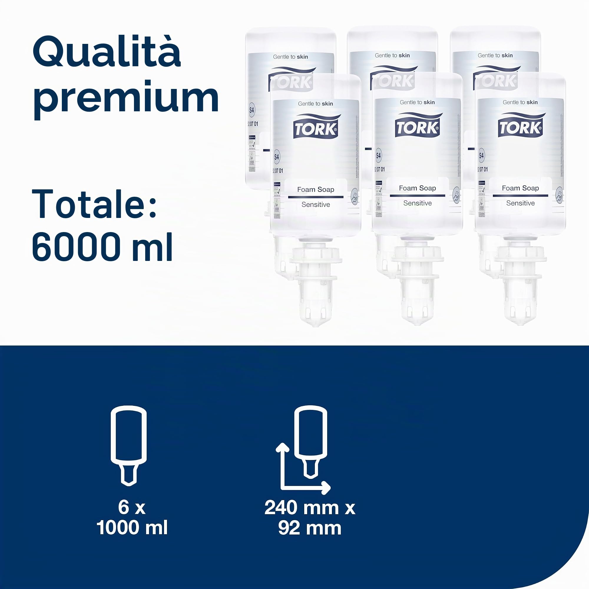 Tork 520701 sapone schiuma extra delicato 6x1L senza profumo