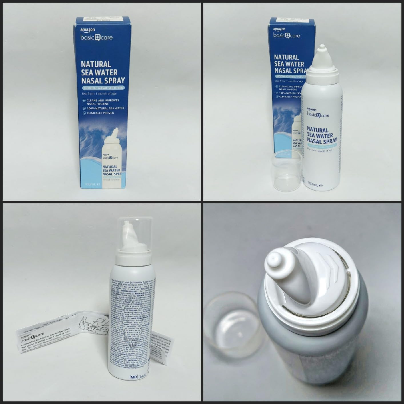Amazon Basic Care Spray Nasale Acqua di Mare 100 ml Isotonico