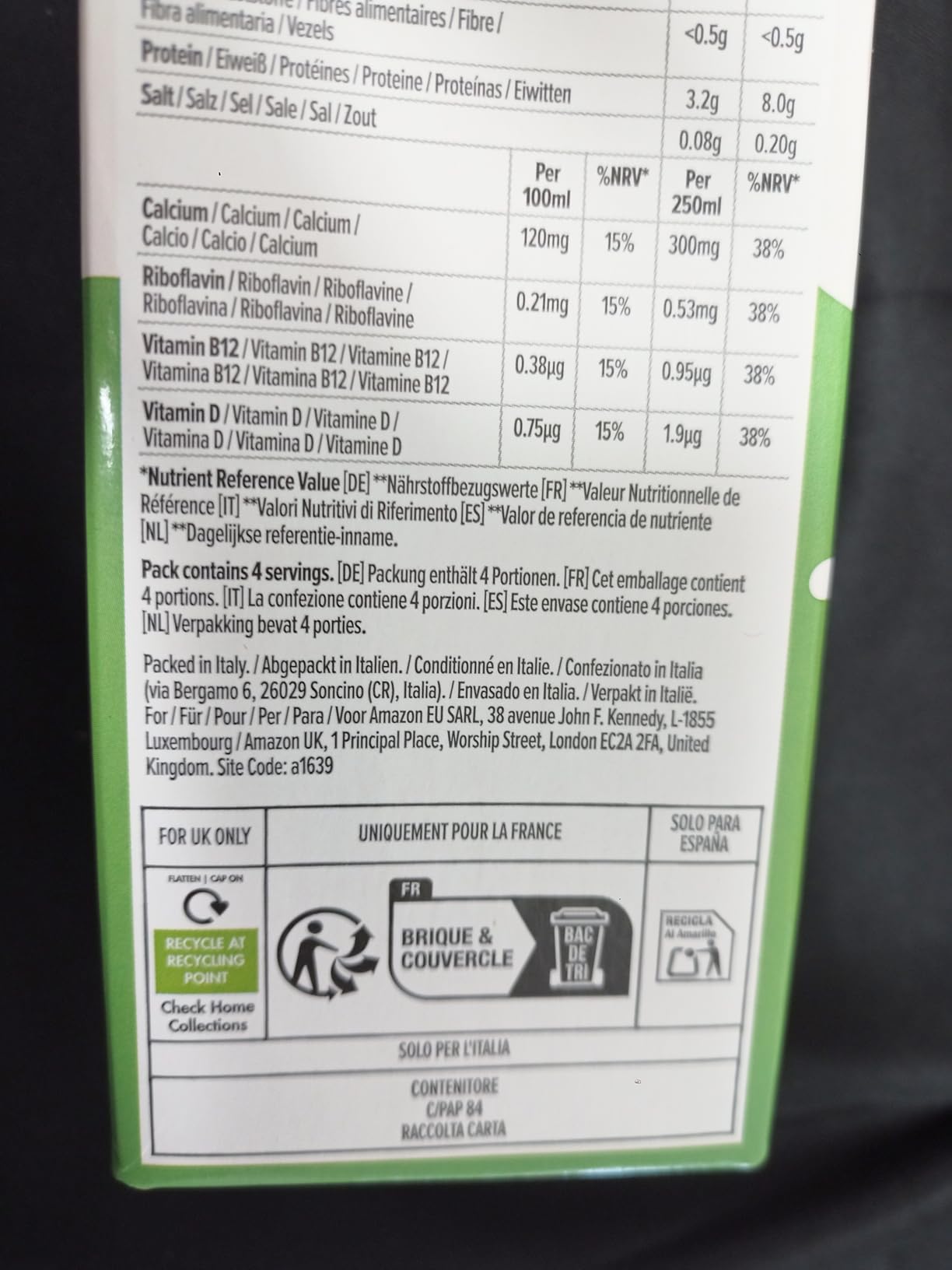 by Amazon Bevanda Soia Zuccherata 6 x 1 L con Calcio