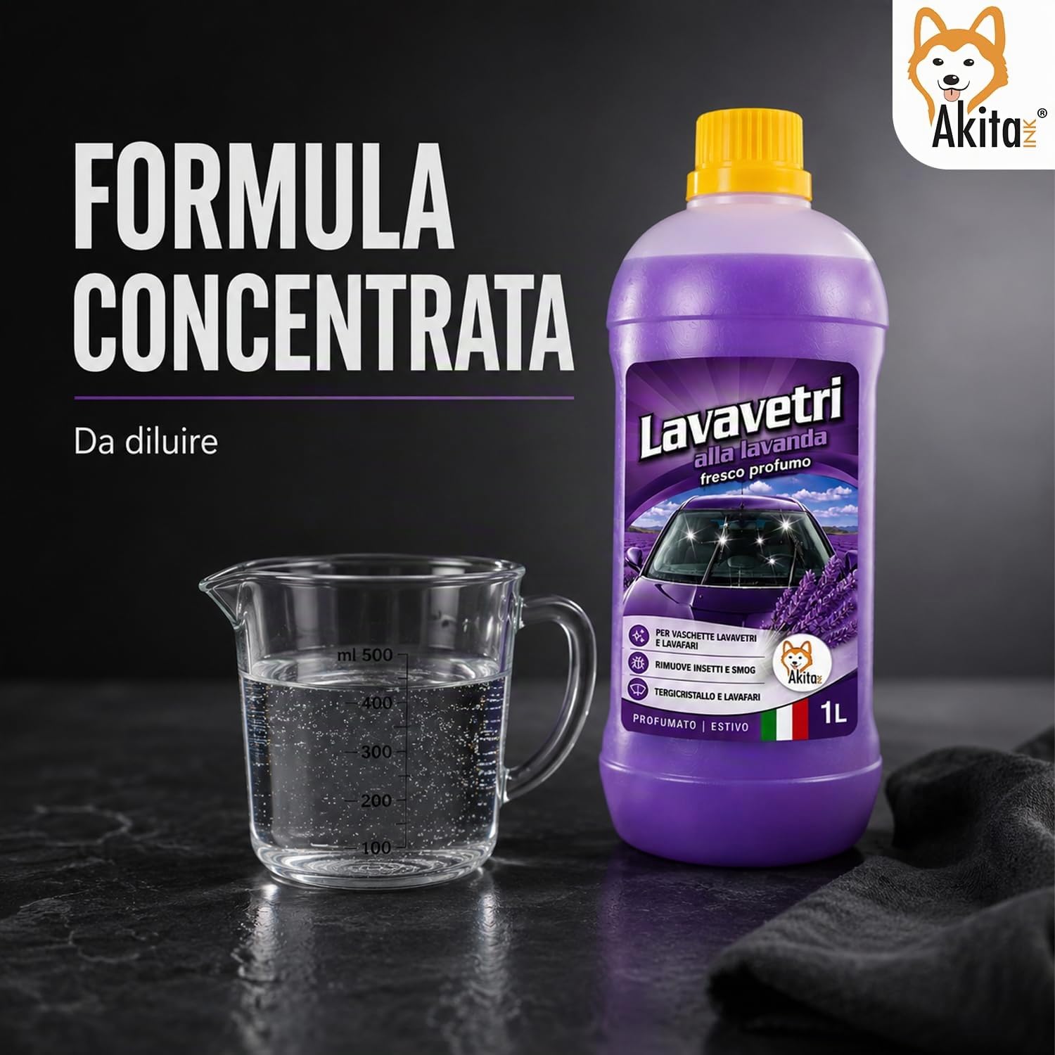 Akitaink Lavavetri Auto Estivo Concentrato 1 L Lavanda