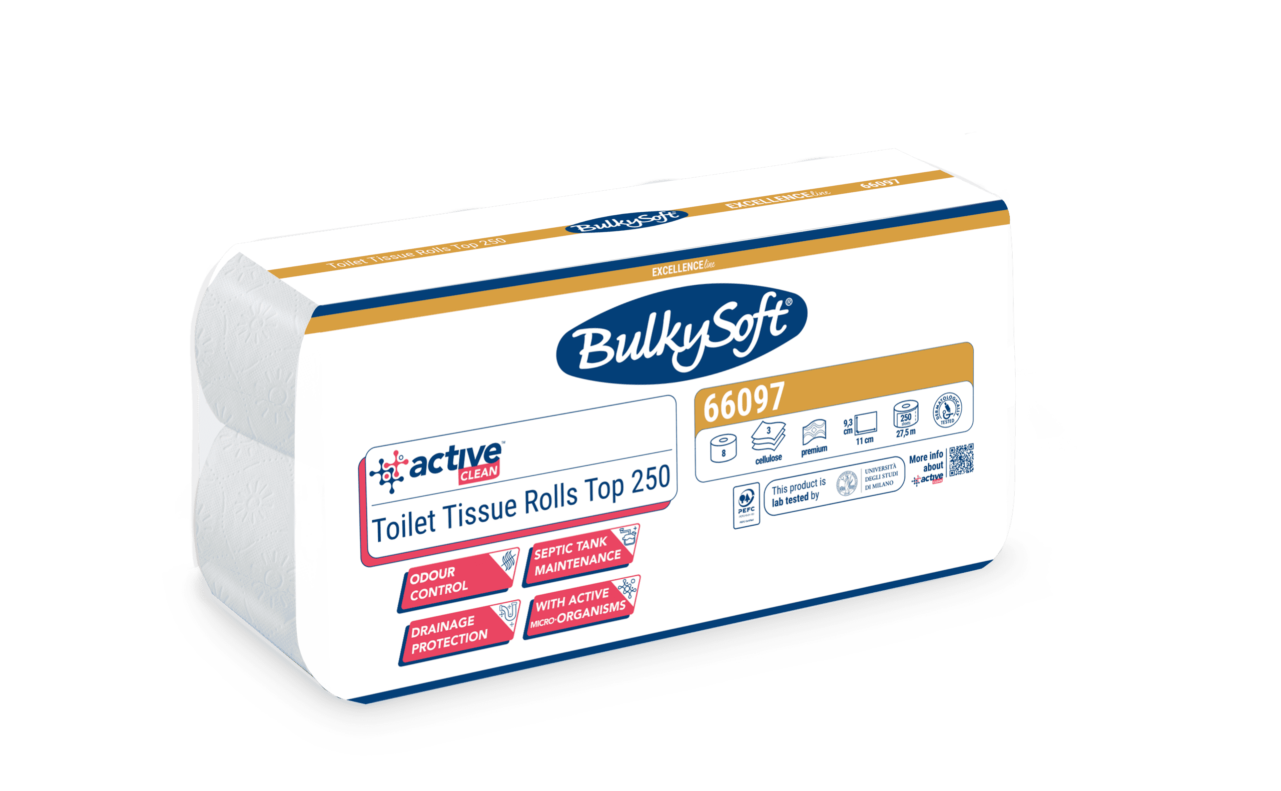 Bulkysoft Excellence Top 250 Active Clean carta igienica