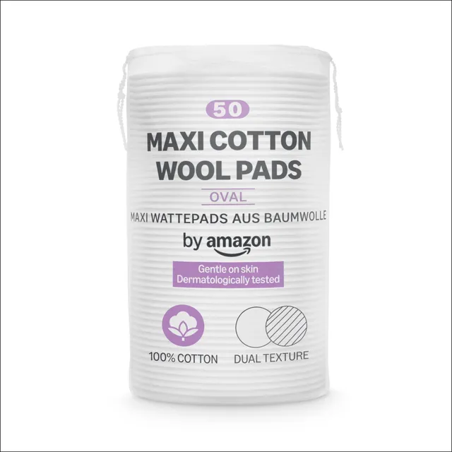 by Amazon Dischetti Cotone Ovali Maxi 50 pz doppia texture