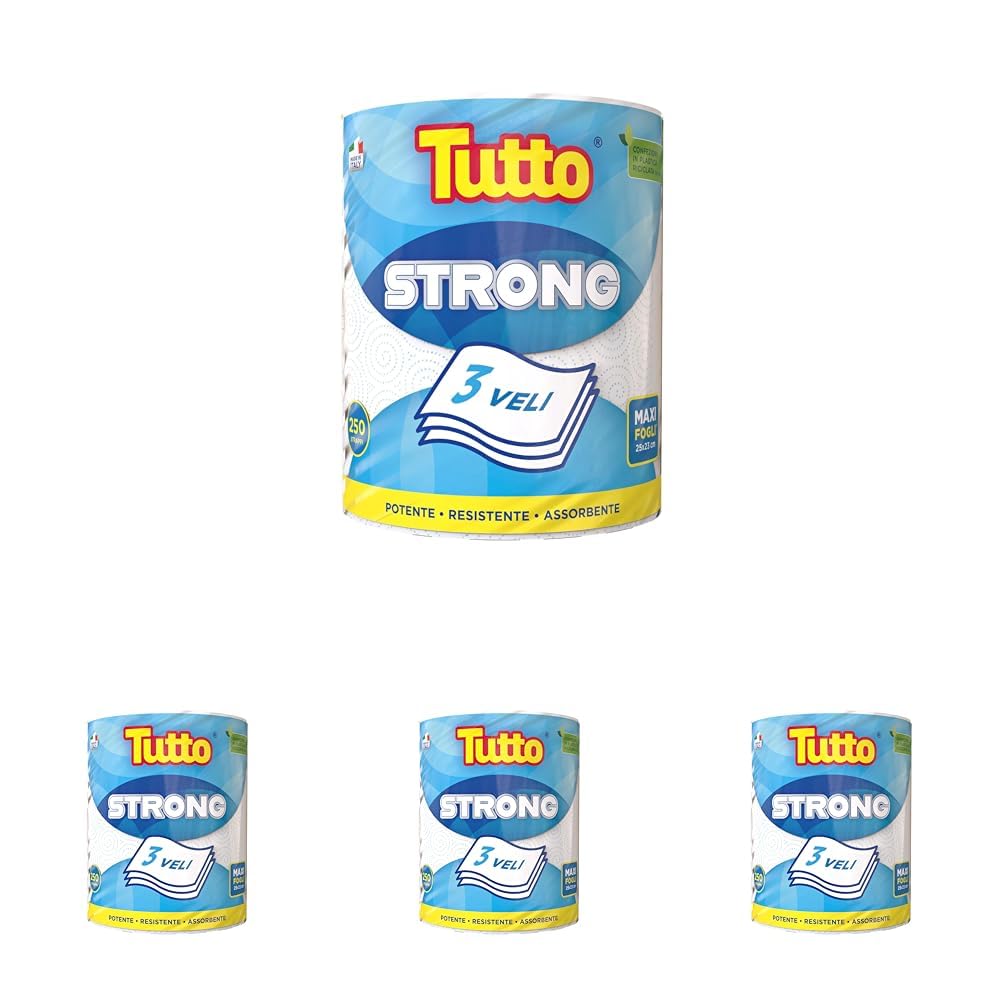 Tutto Strong Carta Multiuso 6 Rotoli 250 Strappi 3 Veli