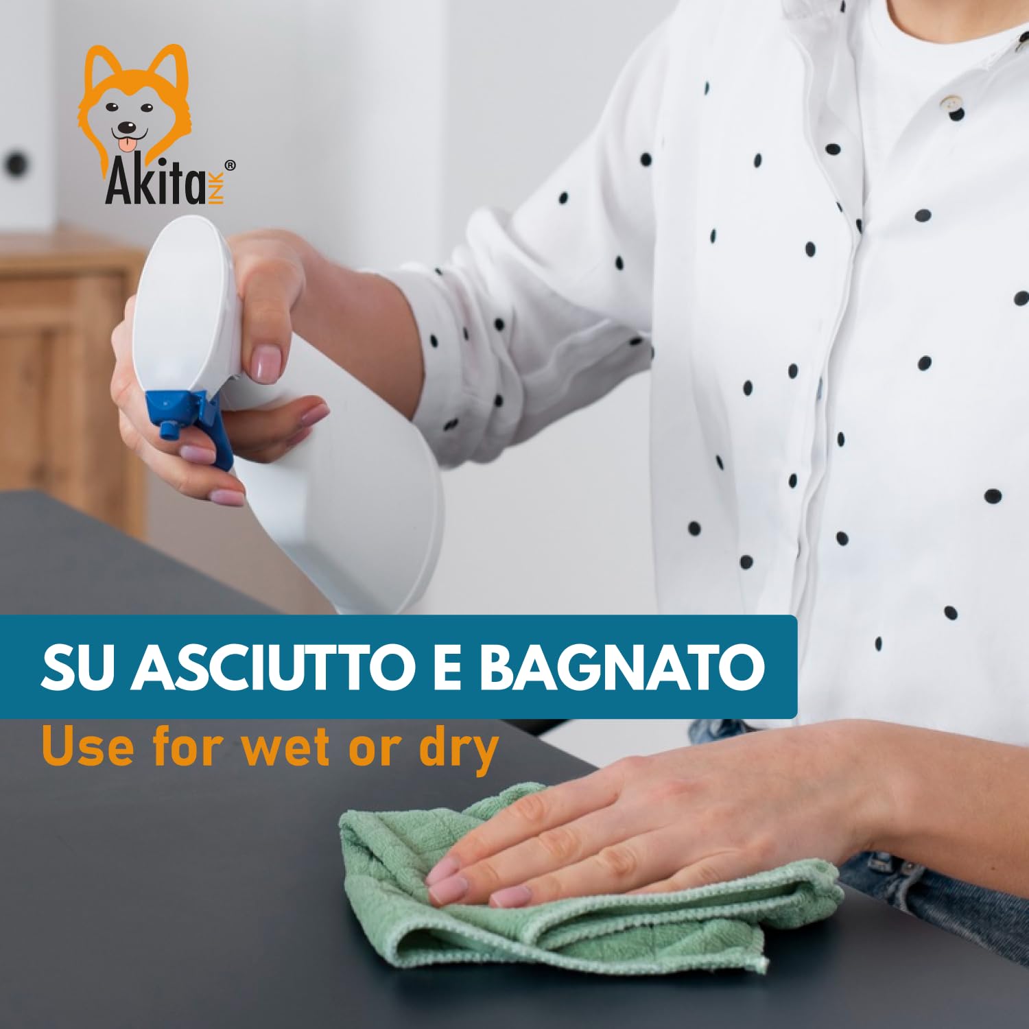 Akitaink panno microfibra 30x40 cm multicolore 21 pz lavabile