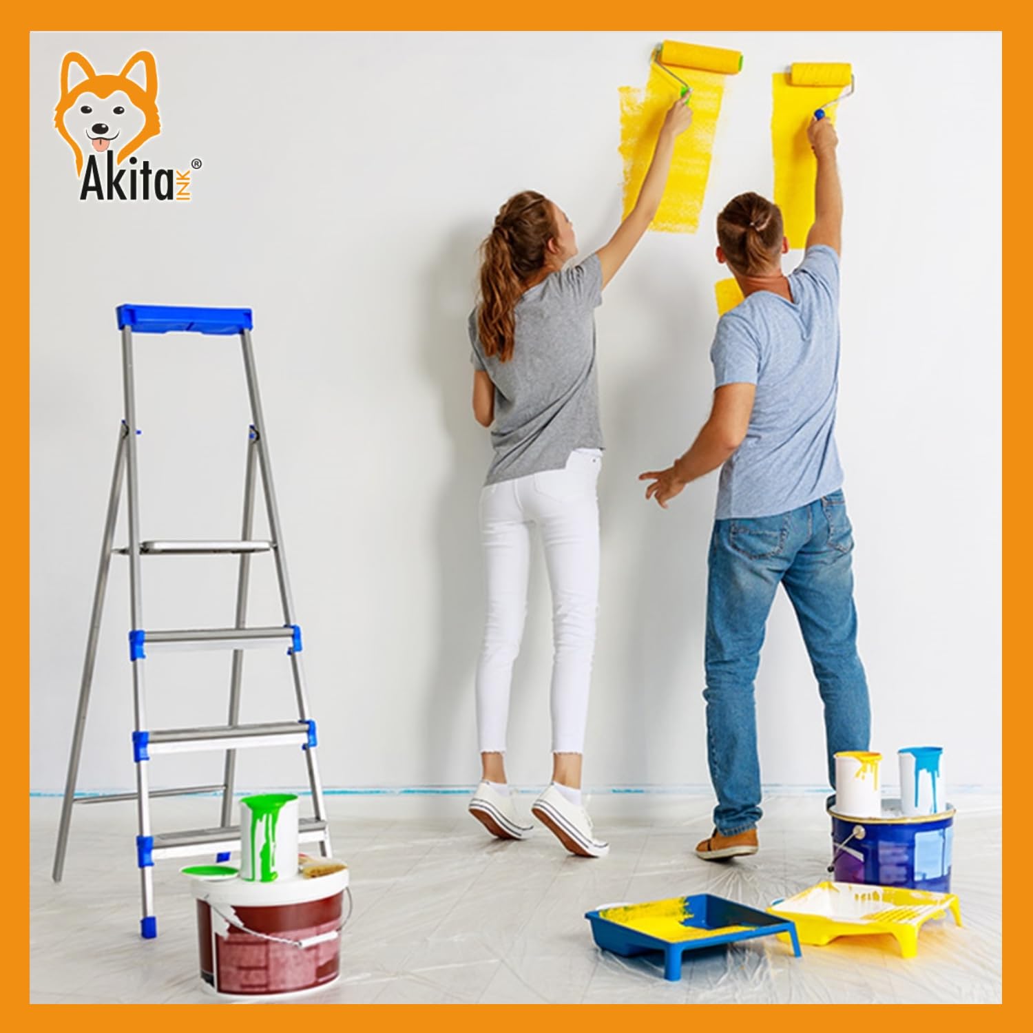 Akitaink telo copritutto 4x5 m 12 pezzi trasparente