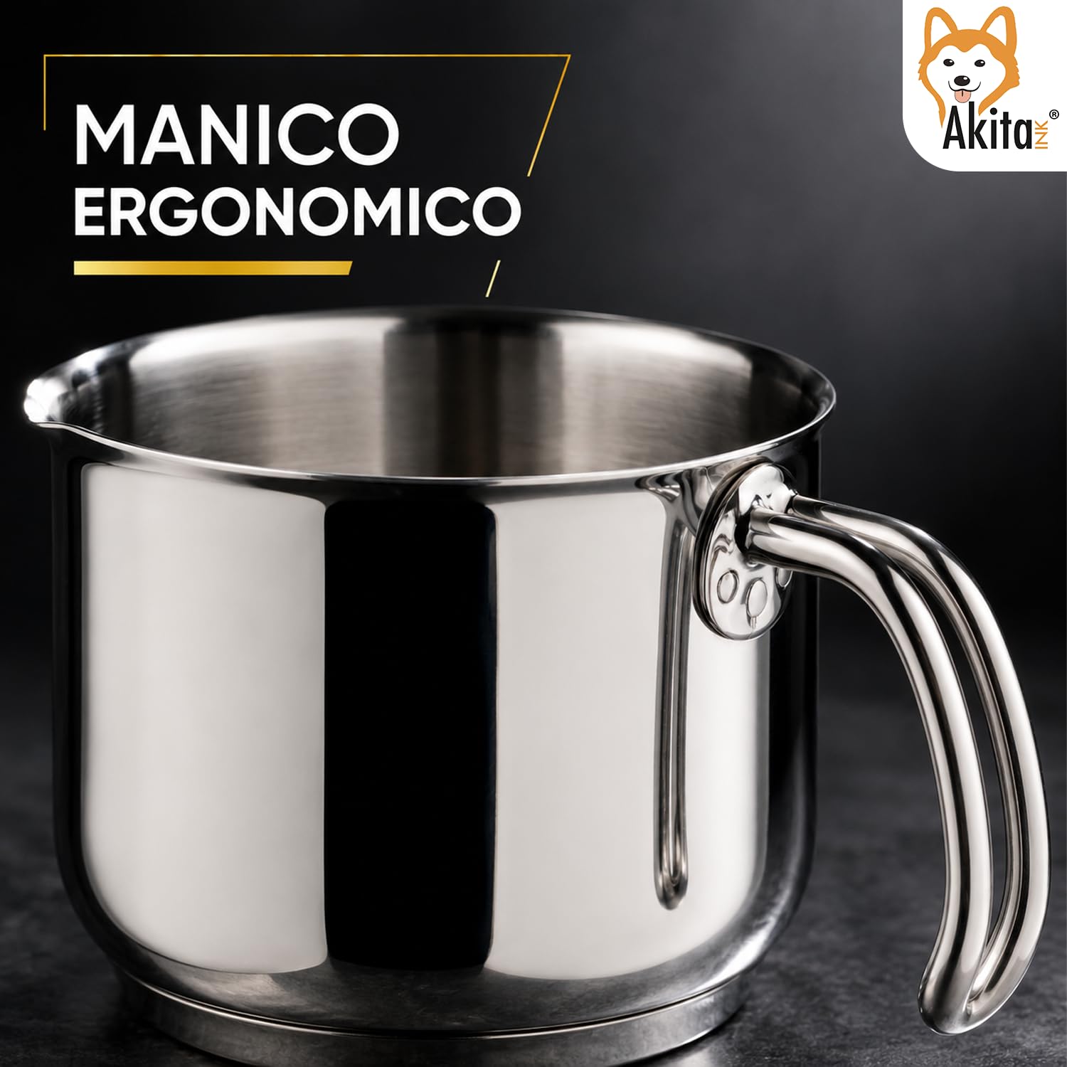 Akitaink Bollilatte 12 cm Pentolino Acciaio Inox
