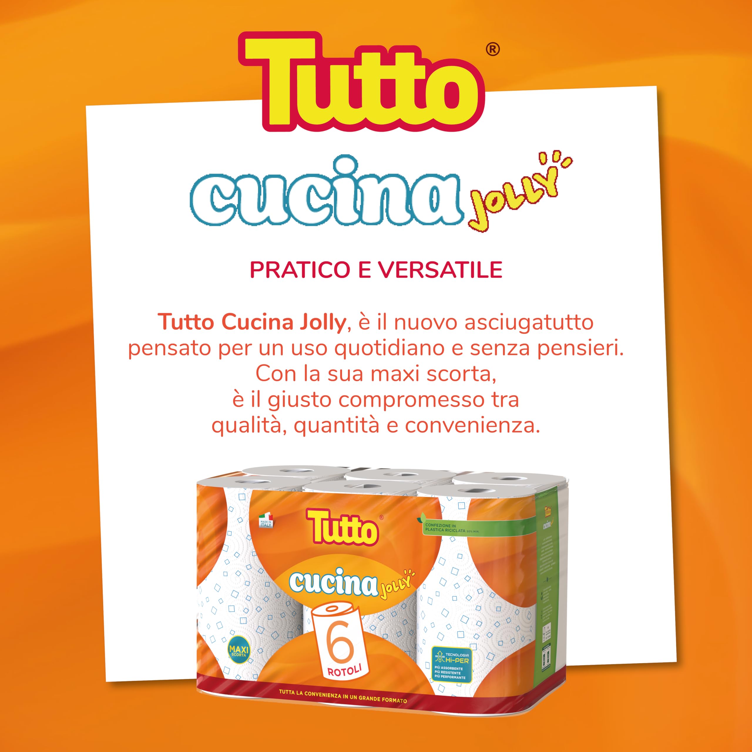 Tutto Cucina Jolly Asciugatutto Decorato 6 Rotoli