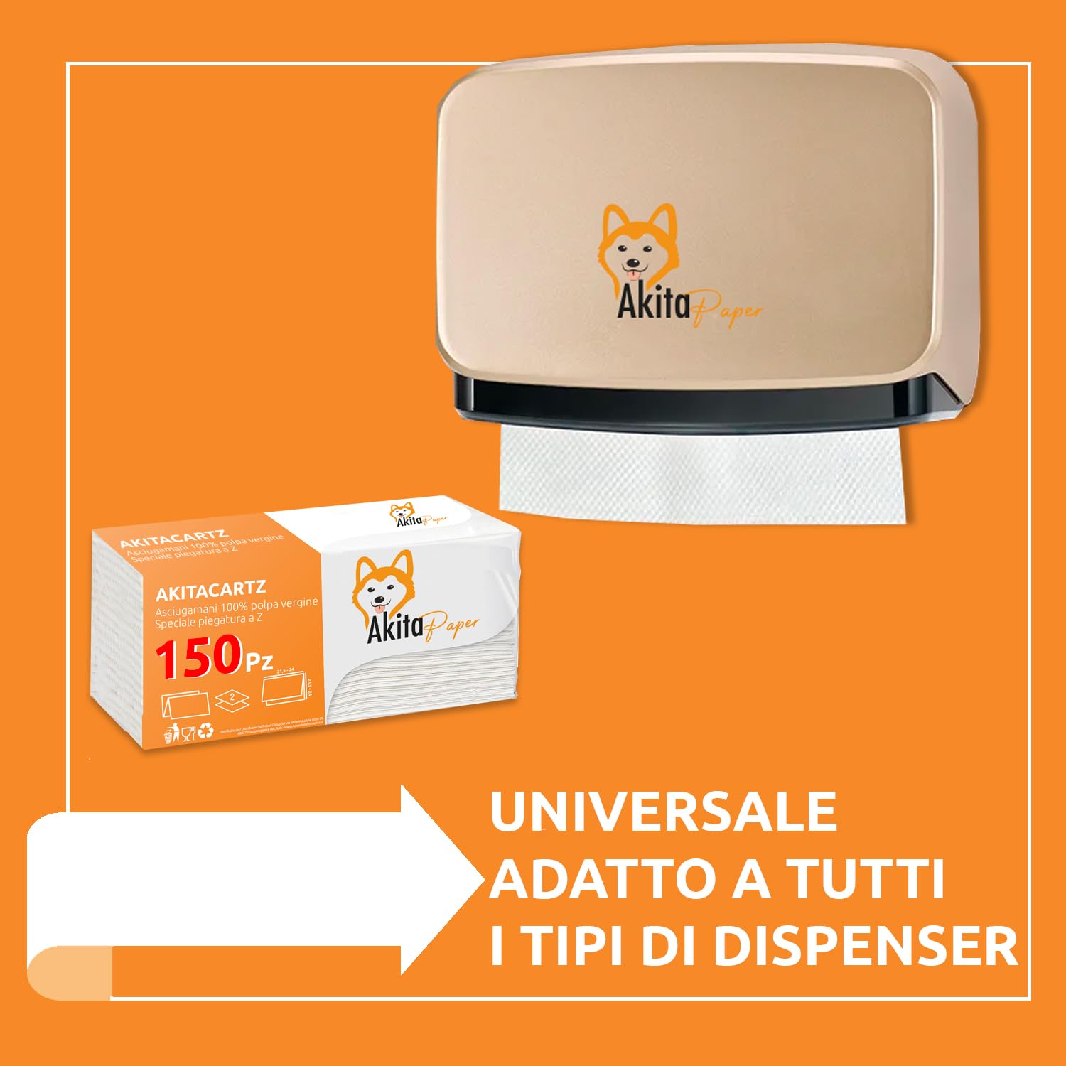 Akitaink asciugamani monouso piegati a Z 900 pezzi
