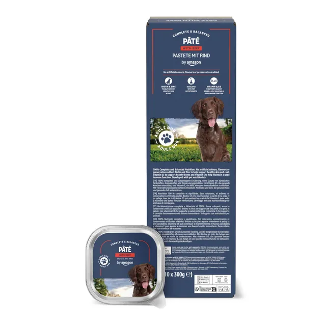 by Amazon Paté di Manzo Cibo Umido per Cani 300 g x10