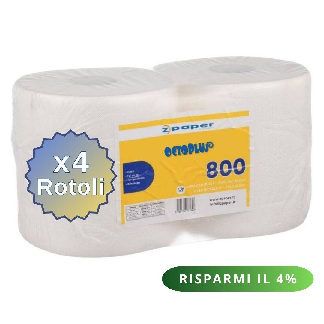 Zpaper R800 bobina maxi 4 rotoli pura cellulosa