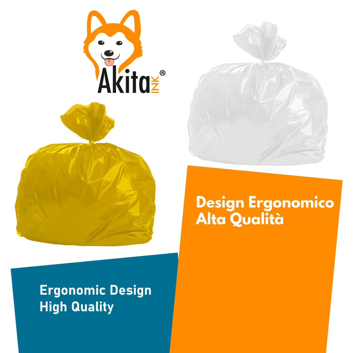 Akitaink Sacchi Spazzatura Trasparenti 30 L Resistenti