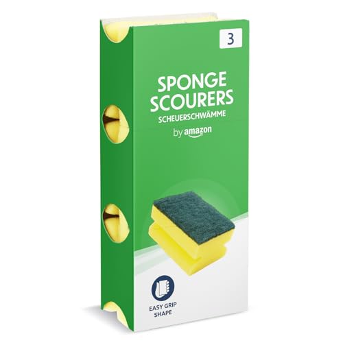 by Amazon Spugne abrasive pulizia 3 pezzi 9x7 cm