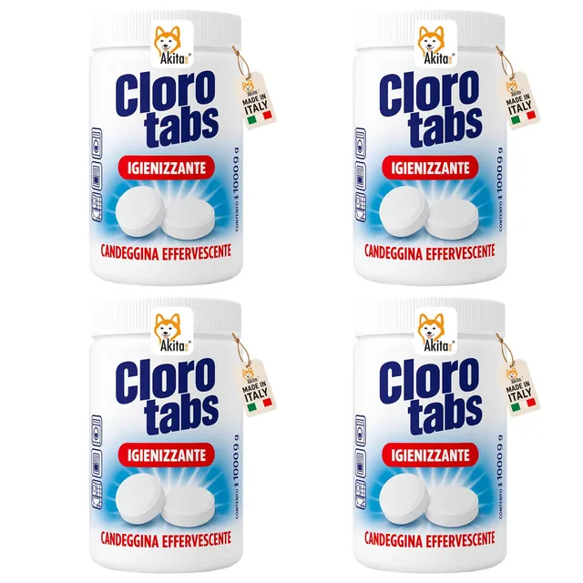 Akitaink Cloro Tabs pastiglie candeggina 4 kg cloro attivo