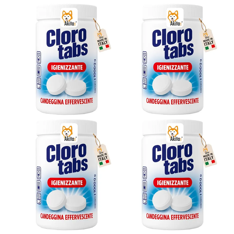 Akitaink Cloro Tabs pastiglie candeggina 4 kg cloro attivo
