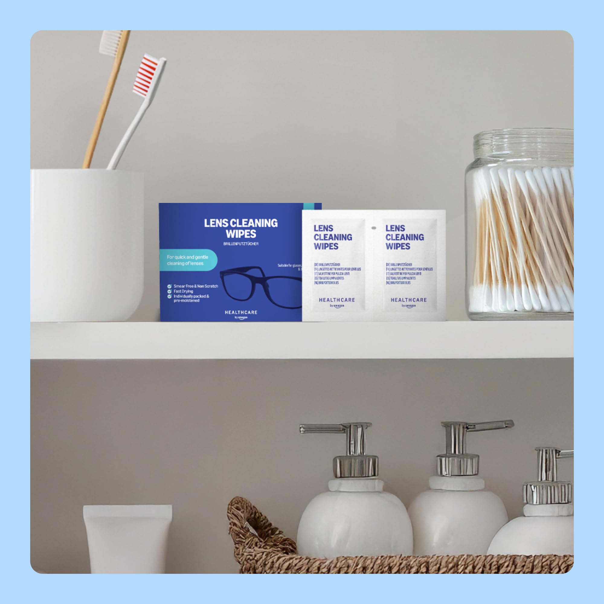 Healthcare by Amazon salviette lenti 180 pezzi monodose