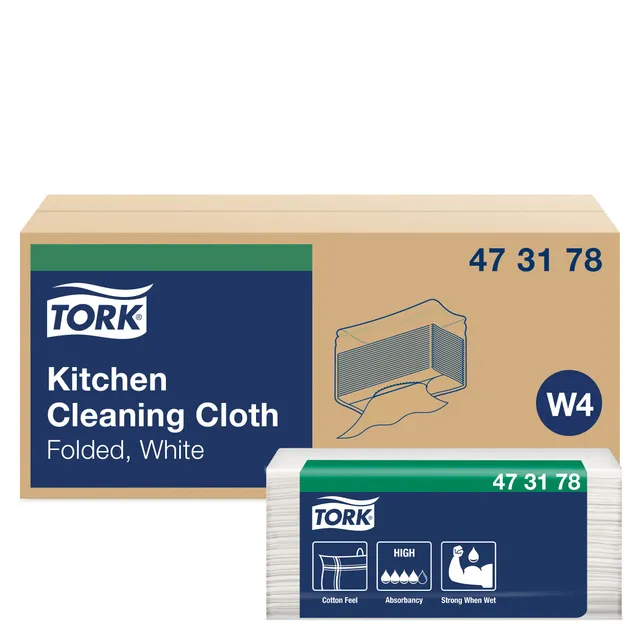 Tork 473178 Panni Cucina W4 Bianchi 5x80 piegati