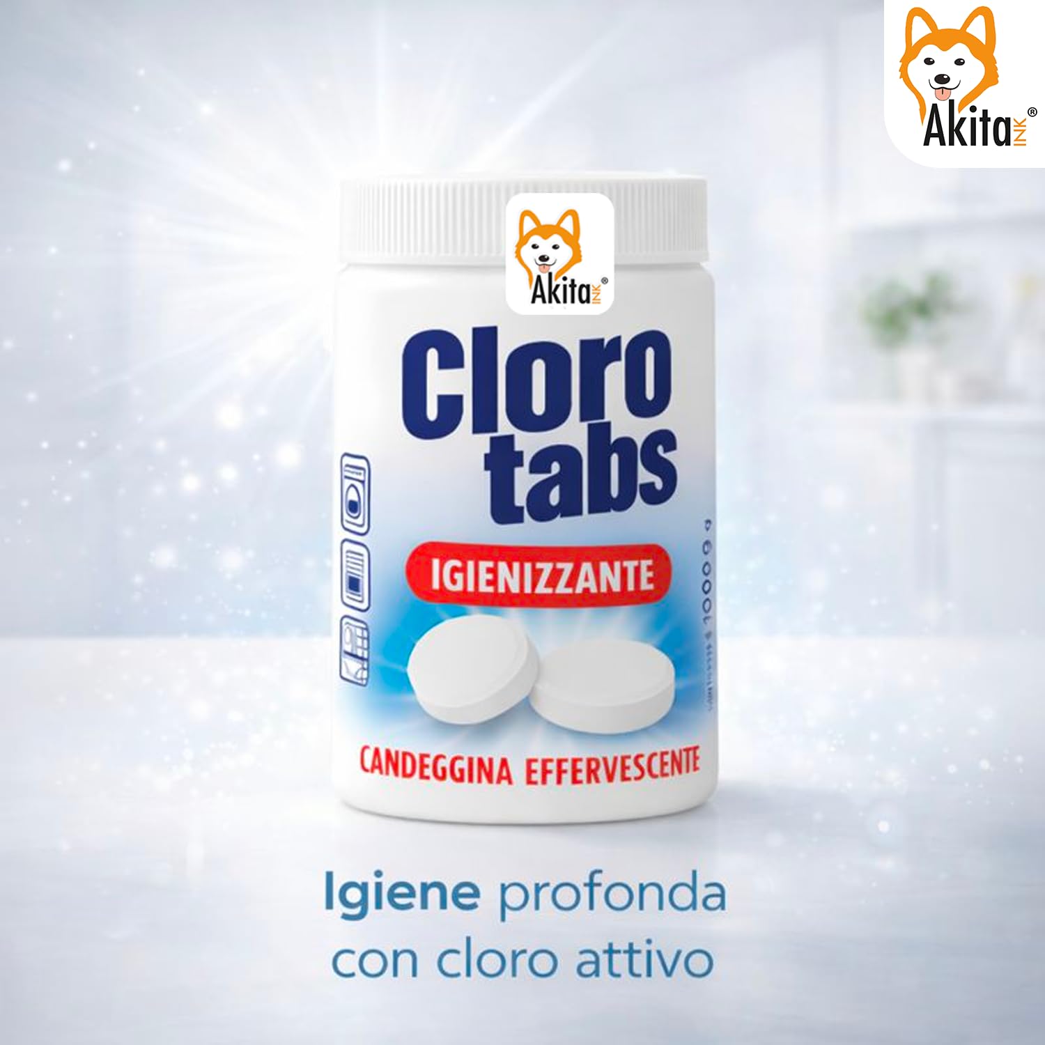 Akitaink Cloro Tabs pastiglie candeggina effervescente 1 kg