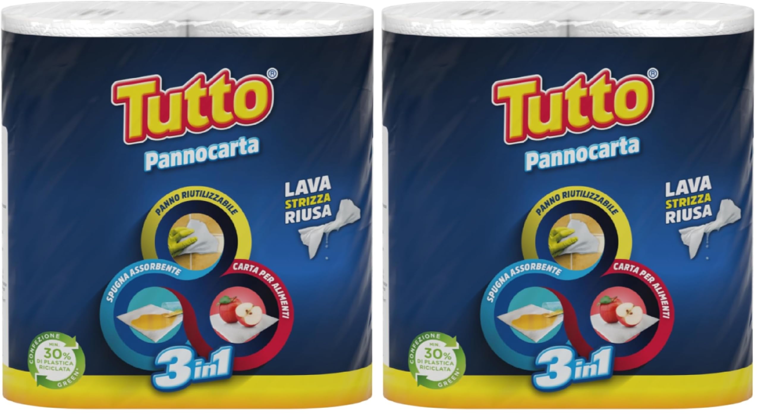 Tutto Pannocarta 3 in 1 Carta Multiuso 2 Rotoli 48 strappi