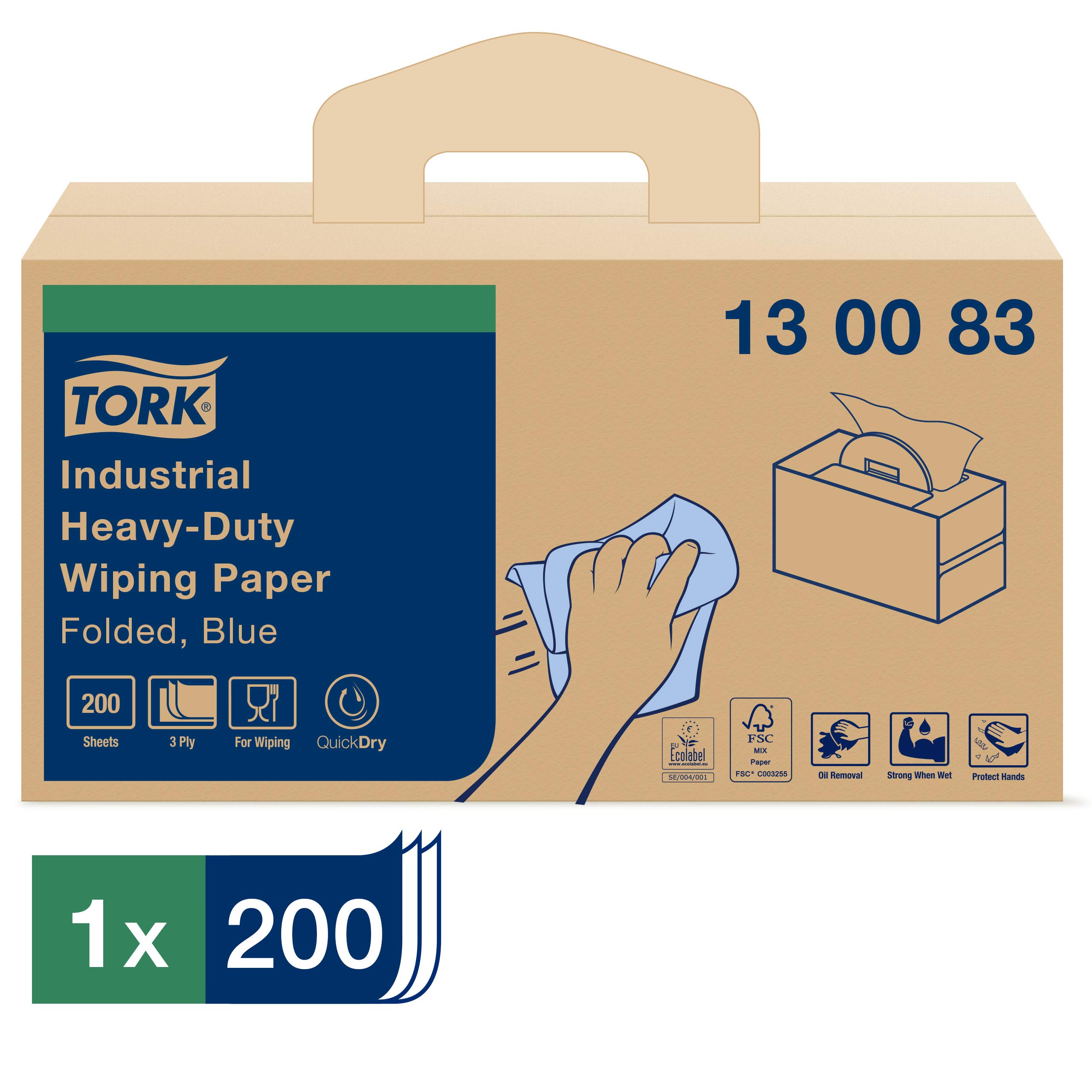 Tork QuickDry Premium 130083 panni 200 pz blu 3 veli