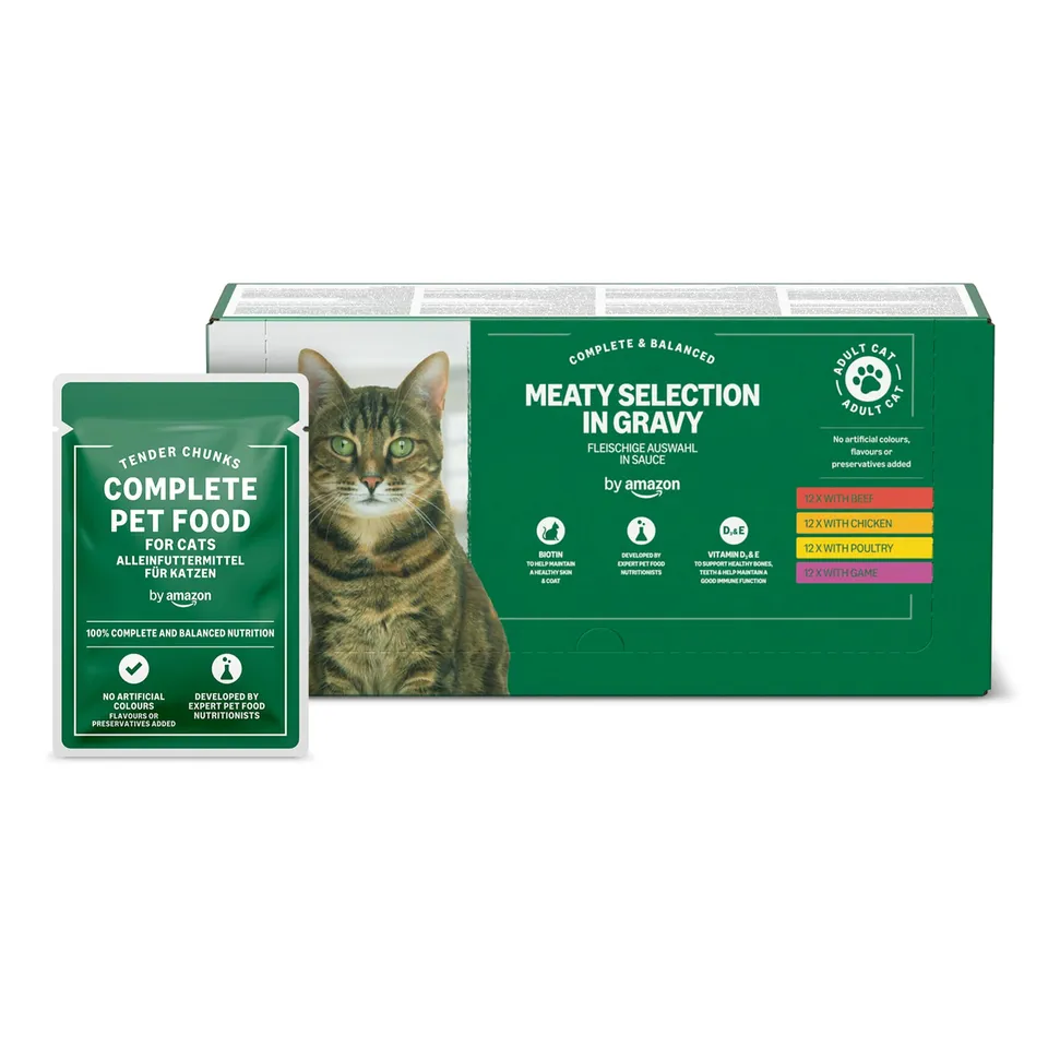by Amazon Selezione di Carne cibo per gatti 48x100g in salsa