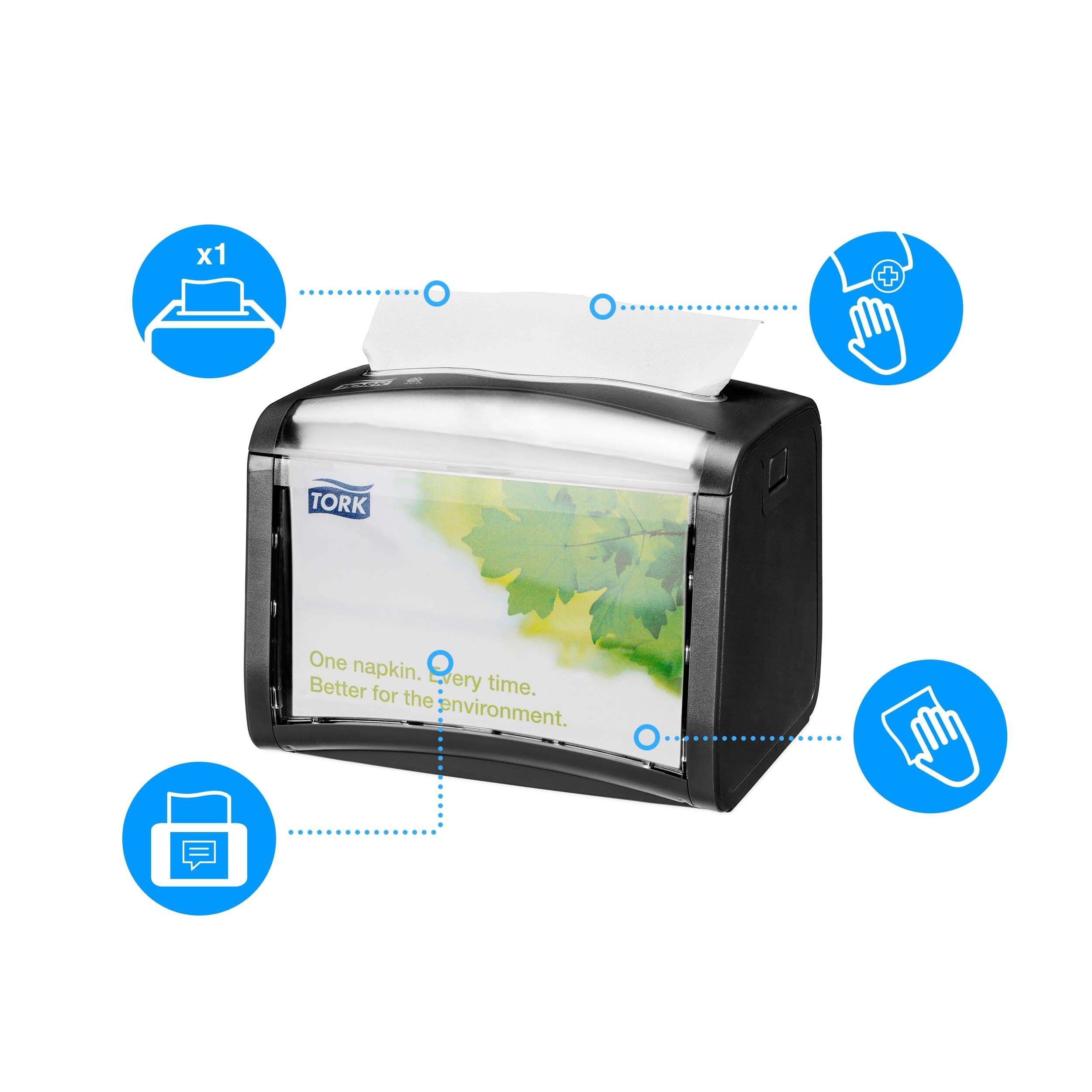 Tork Xpressnap 272611 dispenser tovaglioli tavolo nero N4