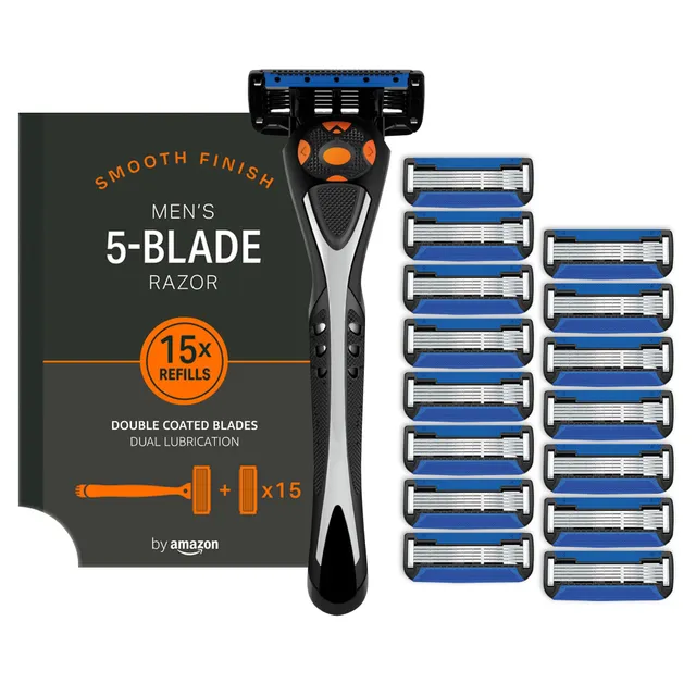by Amazon rasoio uomo 5 lame + 15 ricariche pelle sensibile