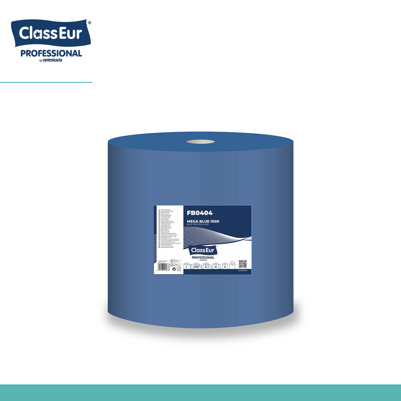 Centralcarta Mega Blue 1000 bobina industriale 2 veli