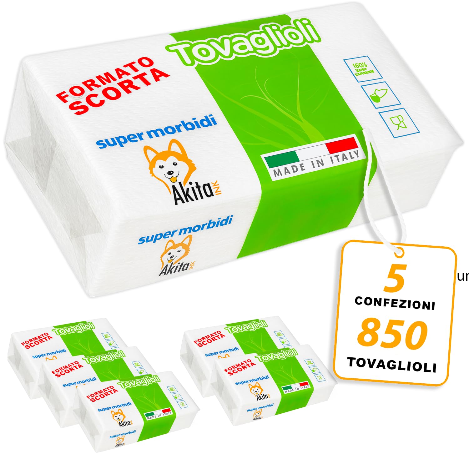 Akitaink Tovaglioli Monovelo 1 Velo 850 Pezzi Decorati